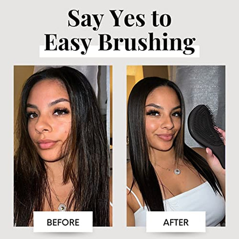 Detangling Brush. Detangler Hairbrush for Curly, Thick, Natural, Straight, Fine, Wet or Dry Hair for Women, Kids and Toddlers by Lily England (Rose Gold)