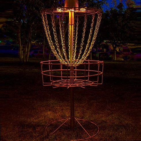 TiToeKi 2Pack Magnetic LED Lights for Flying Disc Golf Basket, Waterproof, Remote Control, Multi Colored-Glow Night Disc Golf (Basket Not Included)