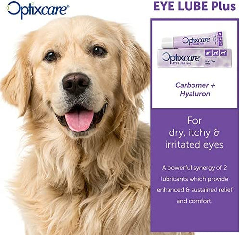 OptixCare Pet Eye Lube Plus + Hyaluron 20g for Dog Cat Horses