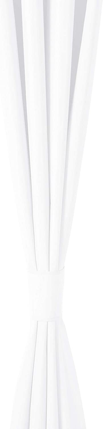 Amazon Basics Room Darkening Blackout Window Curtains with Grommets - 52 x 63-Inch, White, 2 Panels