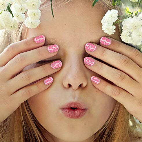 Expressions Girl 7 Day Manicure Collection - 84PC Press On Nail Set, Day-of-The-Week Adhesive False Nails for Girls (Set of Brights or Pastels) – Colorful Novelty Designs Stick On Nails for Kids
