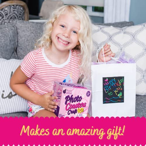 PURPLE LADYBUG Resin Craft Kits - Make Your Own Photo Coasters - Arts & Crafts for Teens 14-16 Girls, Teen Crafts for Girls Ages 15-18 - Fun Gifts for Teenage Girls 16-18, Boys, & Adults