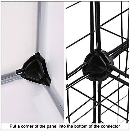 C&AHOME 24 pcs Wire Cube Plastic Connectors for Cube Storage Modular Closet Organizer and Metal Grid Shelving Unit Black