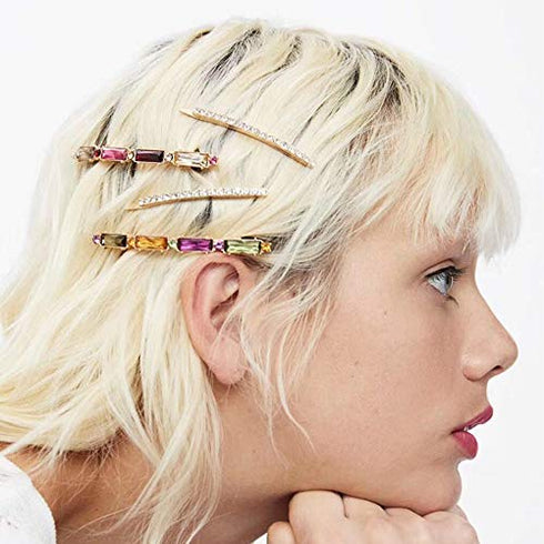 Kiddale 10Pieces Rhinestone Bobby Pins Crystal Hairpin Metal Hair Clips Styling Decorative Accessories for Lady Women Girls,Christmas Gifts
