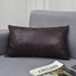 WFLOSUNVE Soft Faux Leather Pillow Cover, Decorative Throw Lumbar Pillow Case Cushion Cover for Couch and Sofa 12x20 Inch (Dark Brown)