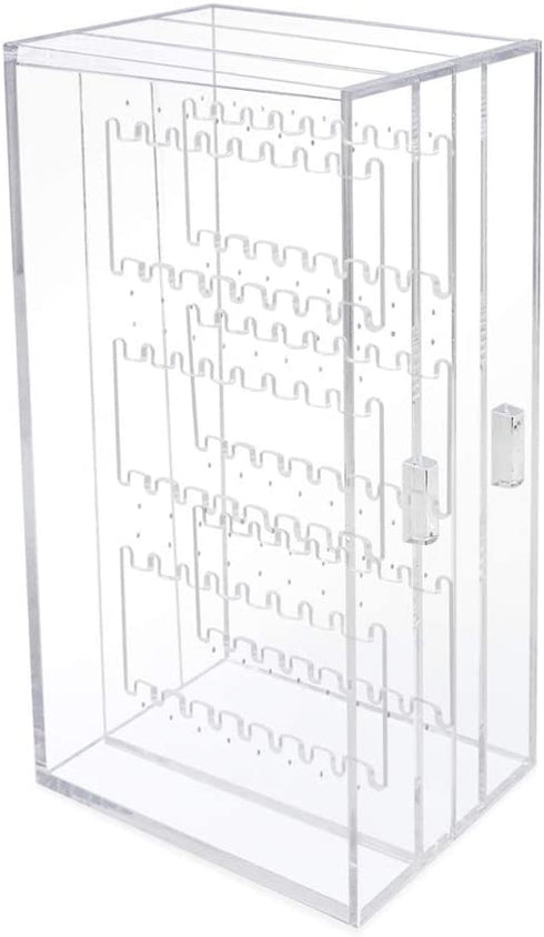 Isaac Jacobs 2 Drawer Acrylic Earring Holder, Jewelry Organizer Case (Holds up to 48 Pairs)