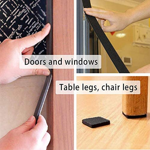 Storystore Foam Insulation Tape Self Adhesive,Weather Stripping for Doors and Windows,Sound Proof Soundproofing Door Seal,Weatherstrip,Cooling,Air Conditioning Seal Strip (1In x 1/8In x 33Ft, Black)