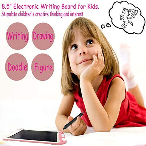 JRD&BS WINL 8.5 in Drawing Tablet Doodle Pad Toys for Kids Birthday Gift for 4-13 Yr Old Writing Tablet with Stylus Smart Paper for Drawing Writer, for Teen Boys Girls (Pink White D01)