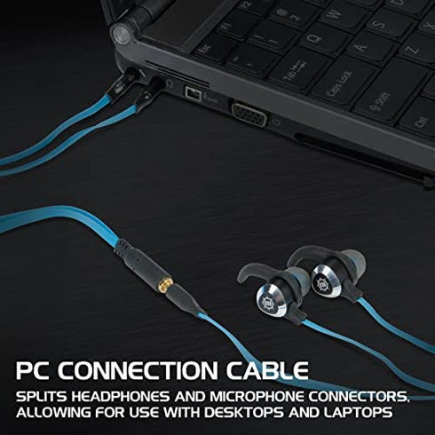 ENHANCE Mobile Gaming Earbuds for PS4, PC, Xbox One & Nintendo Switch with Bass Vibration Feedback & Microphone - Full Metal Housings, Noise Isolating, in Ear Hooks & Tangle Free Cable