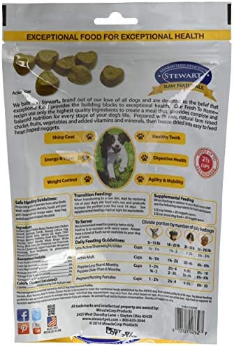 Stewart Raw Naturals Freeze Dried Dog Food Grain Free Made in USA with Chicken, Fruits, & Vegetables for Fresh to Home All Natural Recipe, Trial Size