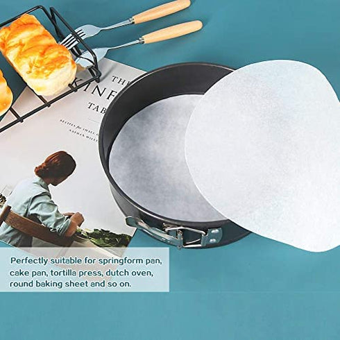 Baking Parchment Rounds, Set of 100, Non Stick 10 Inch Round Parchment Paper/Cake Parchment Circles for Cake Pan, Tortilla Press and so on(7/8/9/12inch Available)