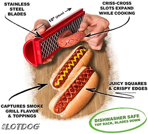 SLOTDOG - Hot Dog Slicing Tool - 10 inch - Red