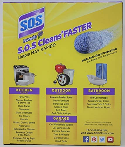 S.O.S Steel Wool Soap Pads, Lavender - 10 ct