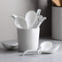 DOWAN Soup Spoons, Ceramic Chinese Soup Spoons, Asian Soup Spoons, White Japanese Spoon Large for Ramen Pho Wonton Dumpling Miso, Set of 6
