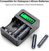 Deleepow 4 Bay Rapid Smart LCD USB AA Battery Charger for AA AAA Lithium Rechargeable Batteries