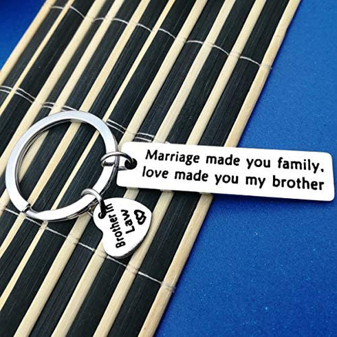 Brother in Law Gift Keychain Marriage Made Us Family Love Made You My Brother Keychain Brother of The Bride keychain Wedding Birthday Christmas Thanksgiving Day Gift for Brother in Law