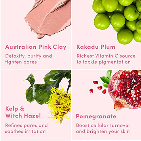 Sand & Sky Australian Pink Clay Face Mask - Travel Size Pore Mask & Facial Mask Skin Care Set | Limited Edition Pore Minimizer Face Mask Set.