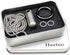 Haxtec Small Pill Box Titanium Mini Pill Case W/ 24" Rolo Chain Necklace Tiny Pill Fob for Men Waterproof Pill Holder Emergency Aspirin & Nitro Pill Container