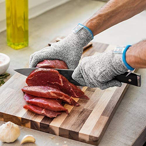 Stark Safe Cut Resistant Gloves Food Grade Level 5 Protection (EN388), Safety Kitchen Cutting Gloves for Oyster Shucking, Meat, Fish Fillet Processing, Mandolin Slicing, Wood Carving (X-Large, Pair)