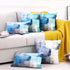 Alricc Set of 2 Turquoise and Grey Art Artwork Contemporary Decorative Gray Home Decorative Throw Pillow Covers Cushion Covers for Bedroom Sofa Living Room 18X18 Inches