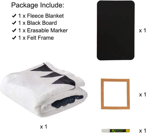 Play Tailor Baby Milestone Blanket Boy Monthly Plaid Bear 40x50in Ultra Soft Fleece Newborn Baby Shower Photography Background, Include Frame Blackboard Marker