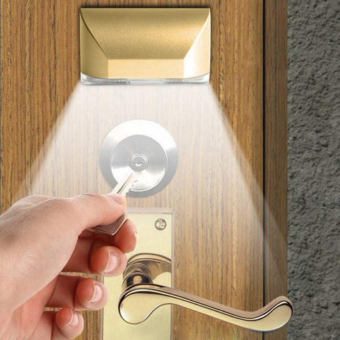 LED Intelligent Keyhole Light Lamp Door Lock Sensor Lamp - Battery Operated Auto Sensor Motion Detector with 4 LED for Key Hole/Door Lock