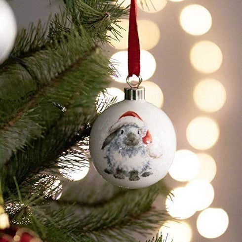 Portmeirion Home & Gifts Ho (Rabbit) -Christmas Bauble, Multi Coloured, 9