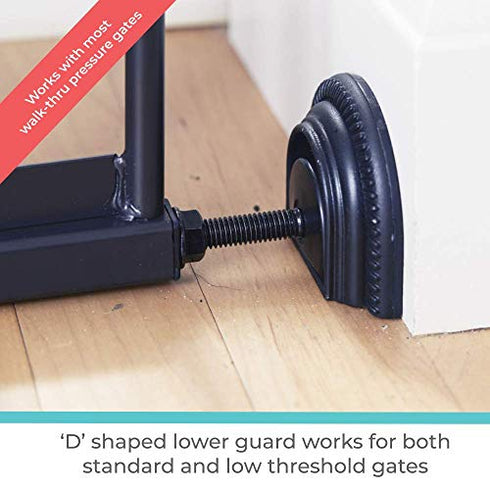Toddleroo by North States Baby Gate Wall Guards: Provides Extra Safety and Stability for Most Pressure Mounted Gates, Protects Walls from Damage, Black, 4 Count