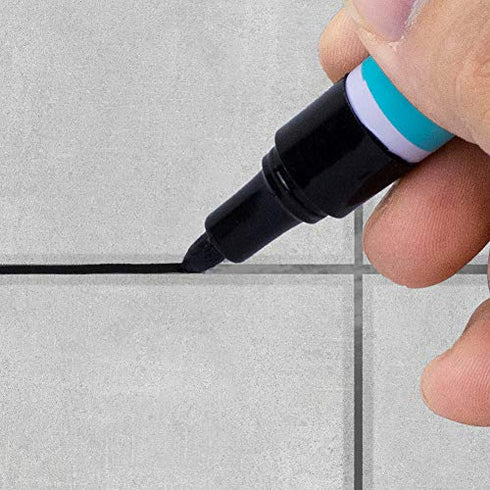 NADAMOO 10pcs Grout Pen Black with Replacement Nibs, Tile Grout Paint Pen Grout Shine Touch Up Repair Marker Tile Gap Coating to Restore and Renew The Look of Tile Grout Line