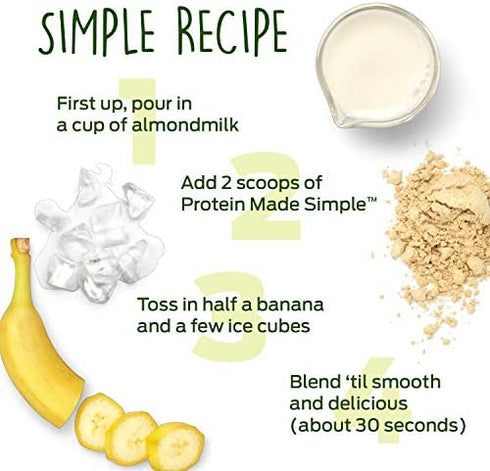 Vega Protein Made Simple Dark Chocolate (10 Servings) Stevia Free Vegan Protein Powder, Plant Based, Healthy, Gluten Free, Pea Protein for Women and Men, 9.6 Oz (Packaging May Vary)