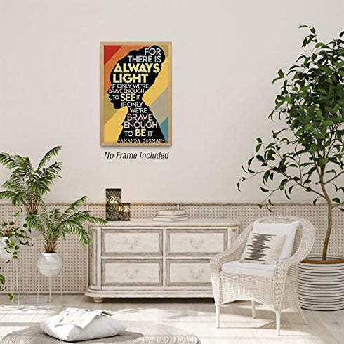 Amanda Gorman Poster Canvas Prints, Poem Amanda Gorman Wall Art The Hill We Climb Poem Poster Inaugural Poem Poster There Is Always Light Art Black History Month Wall Art Decor 16x24 Inch Unframed