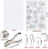 Hysagtek 158 Pcs Shrinky Sheets Kits for Shrinky Dinks, Including 17 Pcs Heat Shrink Plastic Sheets Shrinky Art Paper, 140 Pcs Keychains Accessories, Hole Punch for Kids Craft Christmas Ornaments