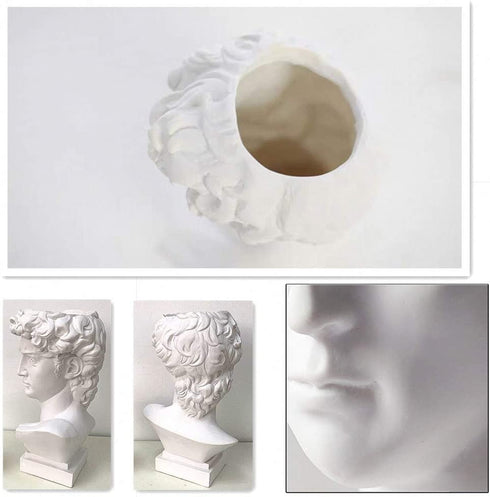FunSpace Greek Roman Style Statue Flowers Vase Succulent Planter - Makeup Brushes Container Pen Holder - Great Gift for Home or Office Decoration (David-Small(6.5x3.5inch))