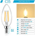 Ascher E12 Candelabra LED Light Bulbs 60 Watt Equivalent, 550 Lumen, Warm White 2700K, Clear LED Filament Candle Bulbs, Non-Dimmable, Pack of 5