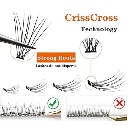 240pcs-10D Individual Lashes Natural Cluster Lashes 9-14mm Mixed Pack /10 Roots/ C Curl /0.1mm Thickness / Faux Mink Diy individual cluster Eyelash Extensions (MIX-9-14mm, 10D single lashes)