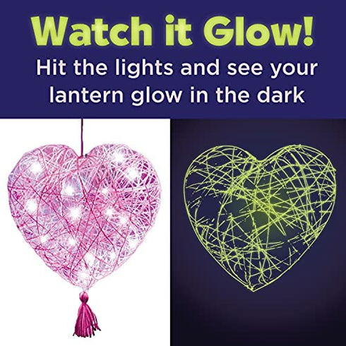 Creativity for Kids String Art Heart Light - Create a Heart Shaped String Art Lantern - String Art Kids for Kids Pink