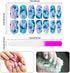 168 Pieces 12 Sheets Full Wrap Nail Polish Stickers Self Adhesive Glitter Gradient Marble Color Street Nail Decal Strips with Glass Nail File for Women Girls DIY Nail Craft (Abstract Style)