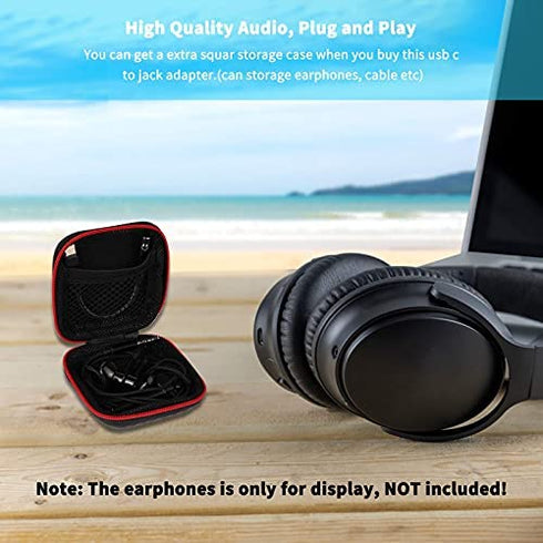 USB C to 3.5mm Headphone Adapter, ACAGET USB Type C Dongle Audio Jack Converter DAC Chip Braided Cable Aux Earbuds Adapter for Samsung S21+ Ultra S22 S20 FE Galaxy A53 OnePlus 9 10 Pro Pixel 6 7 Black