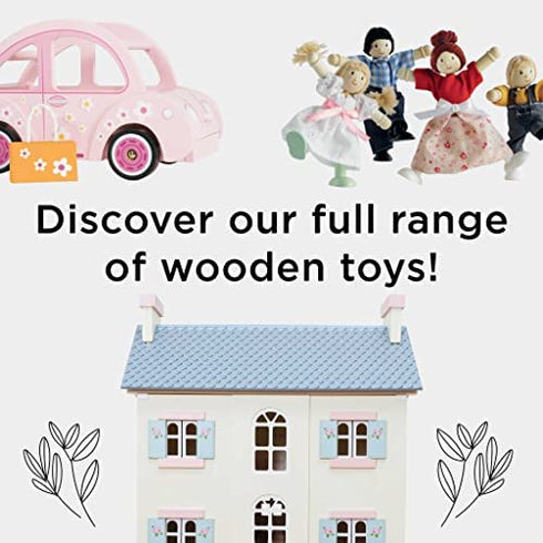 Le Toy Van - Adorable Wooden Daisylane Bunny & Guinea Accessories Play Set for Dolls Houses | Girls Dolls House Furniture Sets - Suitable for Ages 3+ (ME045)