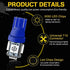 Qasim 194 Led Bulb Blue, T10 W5W 2825 158 192 168 194 Wedge 5-SMD 5050 Ultra Blue LED Light bulb Car Interior Lights 12V DC (Pack of 10)