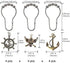 Aimoye Nautical Shower Curtain Hooks Rings - Pirate Skull, Anchor, Rudder Decorative Bathroom Accessories Set, Silver Metal Window Curtain Hangers, Tropical Ocean, Beach, Sea Theme Bathroom Decor
