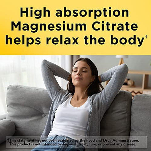 Nature Made High Absorption Magnesium Citrate 200 mg per serving, Dietary Supplement for Muscle, Nerve, Bone and Heart Support, 60 Gummies, 30 Day Supply