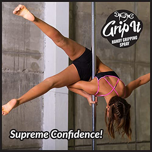 Grip-iT Hand Grip Spray - Better Pole Grip for Pole Dancing - Firm Grip for Aerial Silks & Yoga Swing - Supercharge Your Tennis Overgrips - Pickleball Paddles Grip Replacement - Rosin Based 2 oz