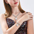 Silver 18k Gold Rose Gold Plated Charm Chunky Stainless Steel Chain Heart Toggle Choker Bracelet Necklace Set for Womens Girls Fashion Valentine Jewelry Set