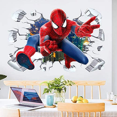 ZI XIN Superhero Wall Stickers Spider-Man Wall Decals Excellent Vinyl Wall Decor for Boys Room Living Room (Size 35.4 x 23.6 inch)