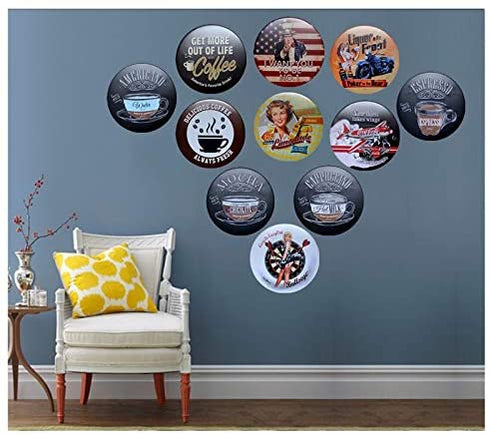 AMELIA SHARPE Metal Tin Sign Smith & Wesson Decoration Sign Restaurant Store bar Family cave Diameter: 30cm Wall Decoration