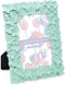 Laura Ashley 4x6 Mint Green Flower Textured Hand-Crafted Resin Picture Frame w/ Easel & Hook for Tabletop & Wall Display, Decorative Floral Design Home D©cor, Photo Gallery, Art (4x6, Mint Green)