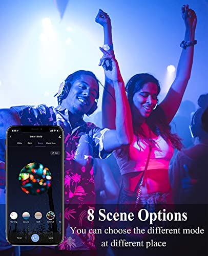 CMARS LED Smart Light Bulbs E12 Base, WiFi Smart Candelabra Bulb Compatible with Alexa Google Home IFTTT, Dimmable and RGB Color Changing Light Bulb, 320 lm 35w Equivalent (2.4 Ghz only) 2 Pack