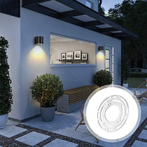 ZOOSSI 4 Inches Diameter Universal Light Fixture Mounting Bracket, 2 Pack Circle Ceiling Light Brackets, Iron Light Fixture Mounting Plate with Ground Screw, Ceiling Light Crossbar for Wall Light
