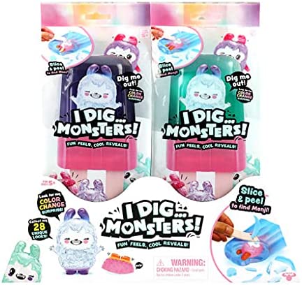 I Dig... Monsters Popsicle Pack - 1pc Collectable ASMR Toy | Fun & Cute Stress Relief Toy - Styles May Vary